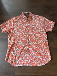 Camisa Union Para Hombre Grande Manga Corta Con Botones - Naranja - Imagen 1 de 5