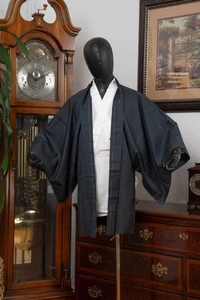 DEAR VANILLA JAPANESE HAORI JACKET MEN'S KIMONO AUTHENTIC JAPAN GENUINE VINTAGE - Picture 1 of 8