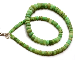 Collar de 17" de piedras preciosas de crisoprasa natural de 4 a 10 mm con forma de pepita sin pulir - Imagen 1 de 5