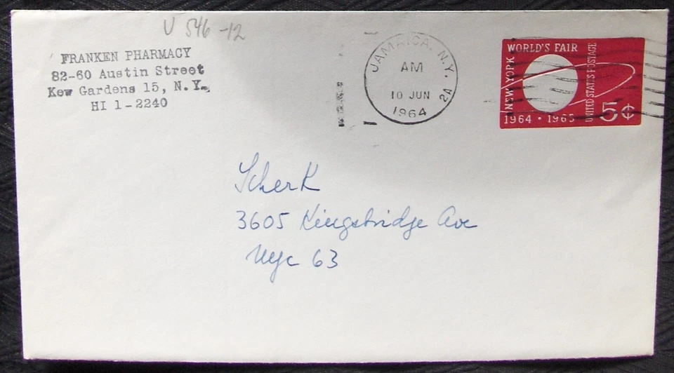 USA  5¢ embossed stamp New York Worlds Fair. - Image 1 of 1