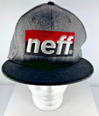 Gorra NEFF Correa Trasera Gris Rojo Logo Ajustable Mezcla de Lino para Hombres Foto 1 de 4