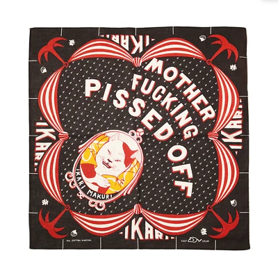 New Kapital Fast Color Bandana - IKARI MAKURI - Black - Japan-Made - Image 1 of 4