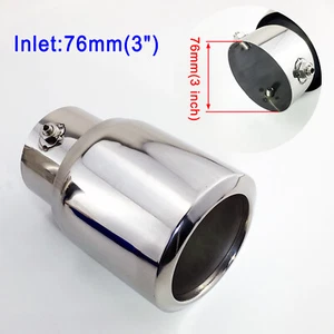 Accesorios plateados 76 mm 3" entrada tubería trasera de automóvil silenciador puntas de garganta borde - Imagen 1 de 8