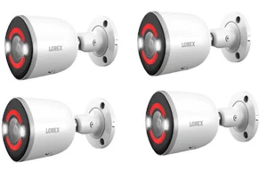 Lorex 4K Deterrence Bullet AI PoE IP Wired Lighting Cameras 4-Piece E895AB - Picture 1 of 12