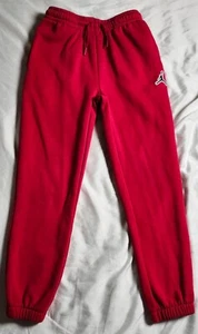 Air Jordan Red Joggers Sweatapant Size 10-12 Years Medium Logo Drawstring - Picture 1 of 24