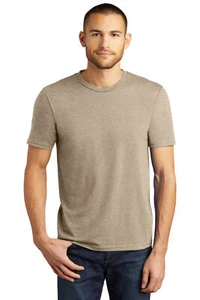 District DM130 Men's Perfect Tri Blend Crew Tee Plain Blank T-Shirt - Picture 1 of 33