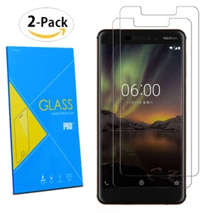 Per Nokia 6 6.1 5.5 " 2018 - 2-Pack Temprato Occhiali Schermo Protezione - Foto 1 di 3