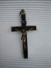 Reliquien Kreuz Kruzifix Metall mit Holzeinlage antik mit Geheimfach + Reliquien