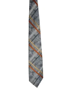 Vintage Blue Orange Tan Tie Necktie Mr John by Beau Brummell - Picture 1 of 3
