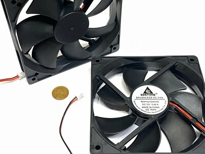 2x GDSTIME Computer Case fan Large 12V 2Pin 120mm 25mm gda blower 1225 12025 G20 - Image 1 of 2