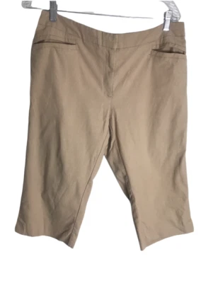 Pantalón capri Studio 1940 para mujer talla 12 beige elástico  Foto 1 de 3