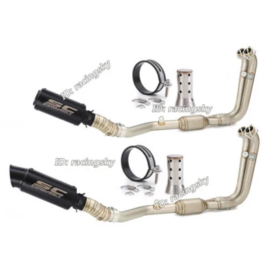 Silenciador de escape completo negro para CF-Moto 450SS 450SR 450NK 2022-2025 + tubo de cabezal Foto 1 de 4