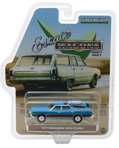 1:64 GreenLight *ESTATE WAGONS 3* VIKING BLUE 1972 Oldsmobile Vista Cruiser NIP - Picture 1 of 2