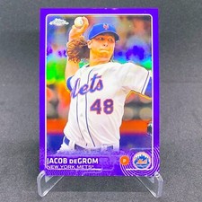 2015 Topps Chrome Jacob deGrom Purple Refractor /250 #183 Rangers Mets