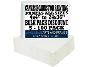 Artist Canvas Panels Boards White Black 4x4 8x10 9x12 11x14 16x20 18x24 24x36 - Picture 1 of 124