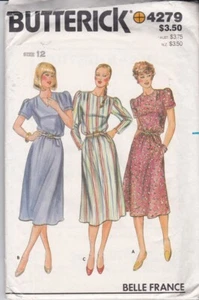4279 Vintage Butterick Sewing Pattern Misses 1970s Semi Fitted Dress Belt 12 OOP - Picture 1 of 1