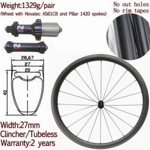 700C carbon road bike wheel 27*40mm wheelset sceramic DT 350S AS61CB hub - Picture 1 of 5