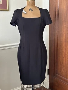 ELIE TAHARI Dress Women's Size 12 Black Stretch Sheath Fitted NWT $298 - Picture 1 of 13