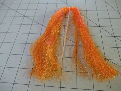 KRYSTAL FLASH FLY TYING LURE MAKING MATERIAL CRYSTAL FLASH SPLASH HOT ORANGE - Image 1 of 3