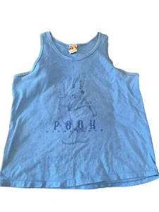 VTG Winnie The Pooh Shirt Large Blue Disney tank Top Mickey Inc Single Stitch - Picture 1 of 7