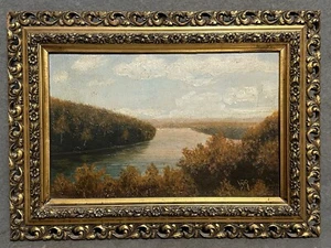 Antikes  Ölgemälde 1913 Feldberg Seenplatte Mecklenburg Jugendstil Rahmen #1124 - Bild 1 von 14