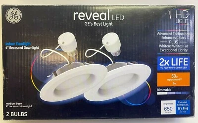 (2-Pack) GE Reveal 50-Watt Equivalent Indoor Dimmable Recessed Downlight (4-in) - Image 1 of 4
