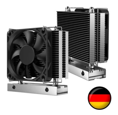 MARKENLOS M.2 2280 SSD Kühler NVMe Solid State Cooler mit Lüfter Heatsink Kühlkörper Alu