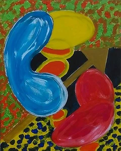 SOFT CELL ANIMAL PRINT INTERIOR ORIGINAL NIGEL WATERS AFTER HOWARD HODGKIN - Picture 1 of 8