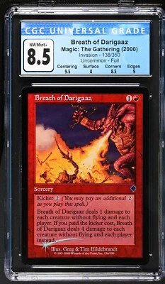 BREATH OF DARIGAAZ Invasion Foil U CGC 8.5 MTG [Nostalgium] - Image 1 of 2