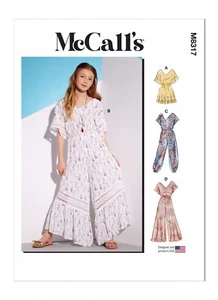 McCall's Easy SEWING PATTERN M8317 Girls' Romper & Jumpsuits Age 7-16 - Picture 1 of 8