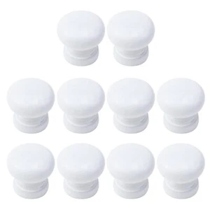 10Pcs Wood Drawer Knob Round Mushroom Shape Wooden Cabinet Knobs Pull Handle ... - Picture 1 of 5