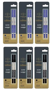 Parker Quink Roller Ball Pen Refill Black Blue Ink Medium Fine Ultra Fine Nib - Picture 1 of 7