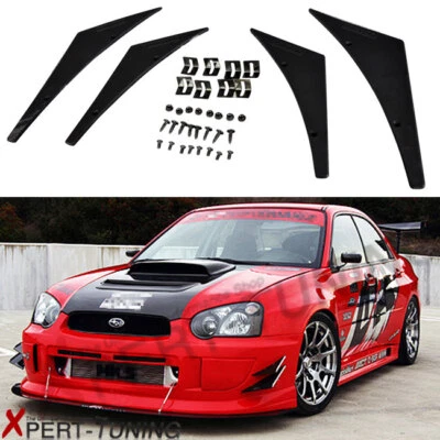 Universal Fit Front Bumper Fin Spoiler Canards Splitters - PU - Imagem 1 de 3