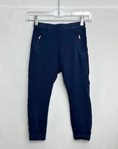 Crewcuts Girls Jogger Pants 6 Navy Glitter Pull On Elastic Waist Zip Pockets - Picture 1 of 6