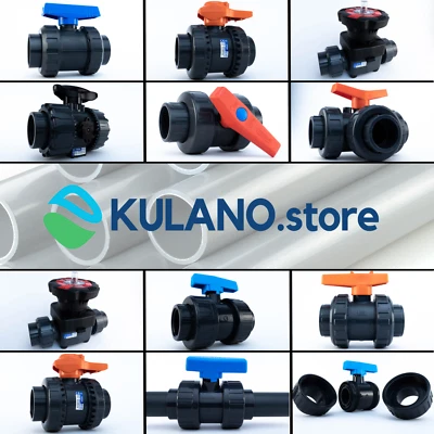 PLIMEX, FIP, CEPEX, PIMTAS, KULANO.STORE PVC-U Kugelhahn | PVC 3 Wege Kugelhahn | Pool Kugelhahn | Ø16-110mm | EU-Quality