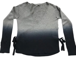 PAM & GELA Pullover Damen ombre Wolle Kaschmir V-Ausschnitt seitlich zum Binden Größe Medium - Bild 1 von 16