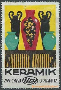 Reklamemarke ZWICKAU, Ury - O. Planitz, Keramik (#25673) - Bild 1 von 1