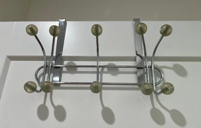 Серебряный металлический 3 крючки с мячами над дверью одежды/полотенца вешалка - Изображение 1 из 4