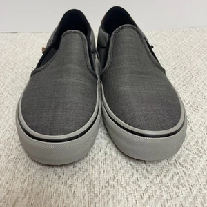 Vans Hombres 8.5 Asher Deluxe Cómodo Textil Negro/Gris Zapatos Sin Cordones Tenis Nuevos en Caja - Imagen 1 de 7