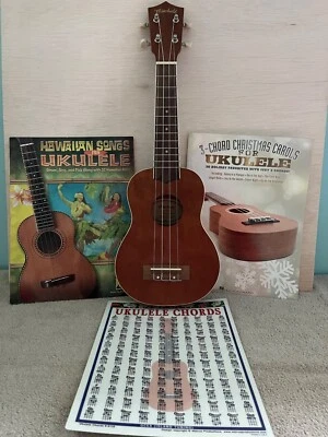 Mitchell MU40NT Ukulele with chord chart and song books - Image 1 of 4