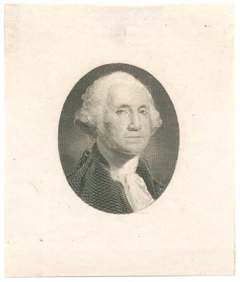 US Revenue essay $2 George Washington vignette proof, Turner 122B on india paper - Image 1 of 4