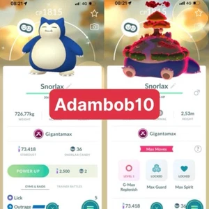 Pokémon Go | Shiny Snorlax Gigantamax | Mini PTC 100K dust - Picture 1 of 1