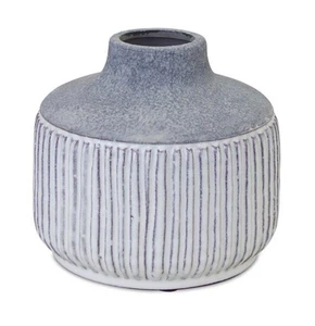 Moderne graue Terrakotta Vase mit glasiertem Akzent 6" Höhe - Bild 1 von 1