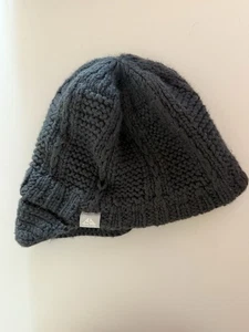 Nike ACG Chunky Knit Beanie with Visor  Grey One Size Flannel Lined Wool Blend - Picture 1 of 7