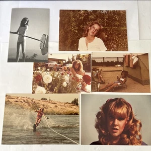Lotto 6 fotografie vintage collage ragazza ritratti avventura tempo colori bianco e nero - Foto 1 di 7