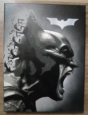 12x16 Original Painting On Canvas. Batman - Image 1 of 4