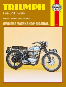 Haynes Owners Workshop Triumph 1947-1963 498cc-646cc Motorcycle Manual M251 - Picture 1 of 1