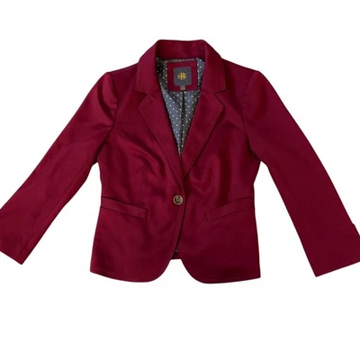 OBR Cranberry Polka Dot Lined Jacket Blazer Womens Size S - Image 1 of 4