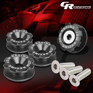 4x GUN METAL 24MMx11MM ALUMINUM QUICK RELEASE FASTENER BUMPER FENDER GEAR LIDS - Picture 1 of 5