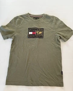 Tommy Hilfiger Icon World Flag Green Tshirt Tee Short Sleeve Crew Neck Size M - Picture 1 of 7